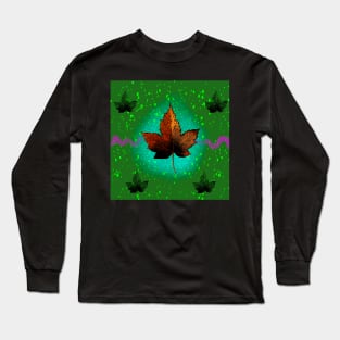 Maple Leaf Autumn Abstract Long Sleeve T-Shirt